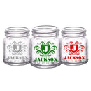 CUSTOMIZABLE - 2oz Clear Mini Mason Jar Shot Glass - Crest (Version 3)