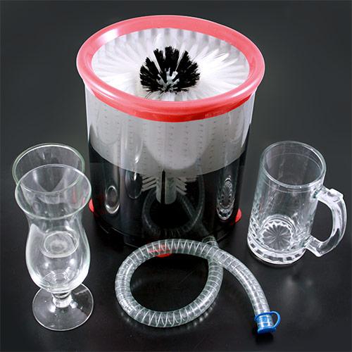 Glass Mug Washer with Drain Hose - Self Contained