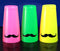 Mustache Cocktail Shaker Tins - All NEON Colors