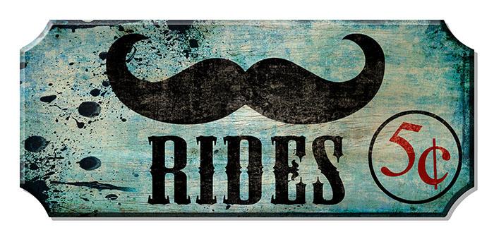 Mustache Rides - Wood Plaque Kolorcoat™ Sign – Bar Supplies