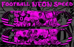 Speed Bottle Opener / Bar Key - Neon Football Collage - Neon Pink