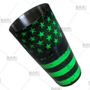 Neon green cocktail shaker - grungy united states flag