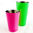 BarConic® Cocktail Shaker Set - 28oz / 18oz Weighted Tins - Neon Green / Neon Pink