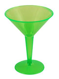 Plastic Neon Martini Cups - 8 ounce - Packs of 10