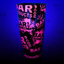 Neon Pink BPC logo Cocktail shaker glows under a black light!