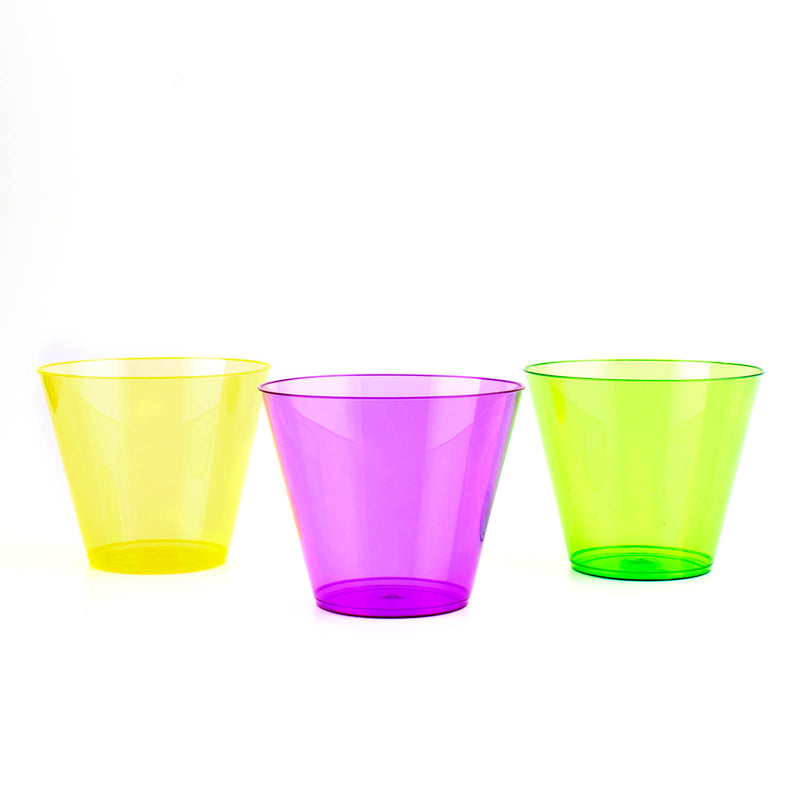 50 count - Assorted Neon Tumblers  - 9 ounce