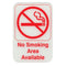 No Smoking Area Available- Red on White Sign - 6"x9"