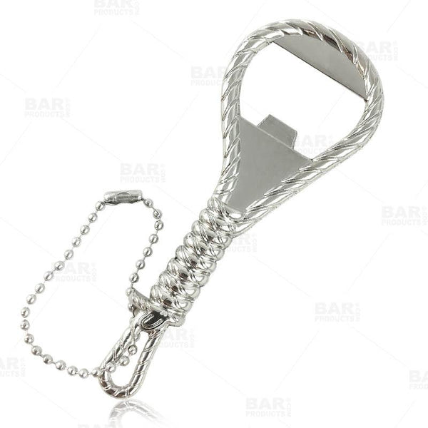 BarConic® Handheld Bottle Opener - Rope Themed - Silver