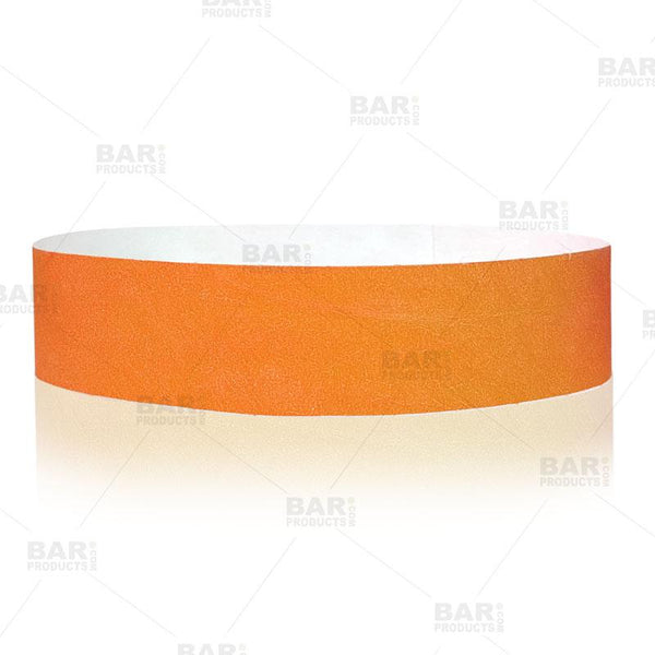 Paper Wristbands - Neon Orange - Box of 500