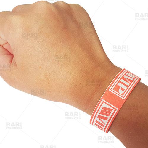 Wristbands - NEON Red / White VIP