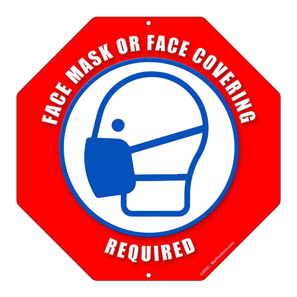 Octagon Kolorcoat™ Metal Sign - Face Mask