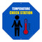 Octogon Kolorcoat™ Metal Sign - Temperature Check Station