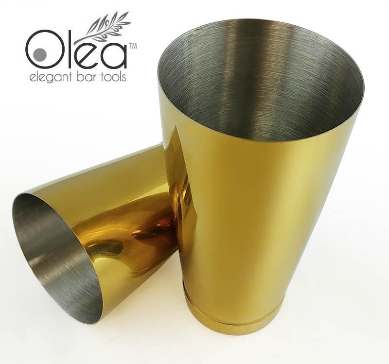 Olea™ Cocktail Shaker Set - Gold Plated - 2 Piece (28 and 16 ounce Tins) 