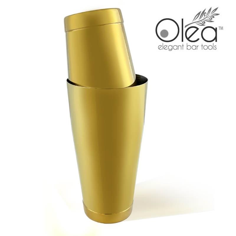 Olea™ Cocktail Shaker Set - Gold Plated - 2 Piece (28 and 16 ounce Tins) 