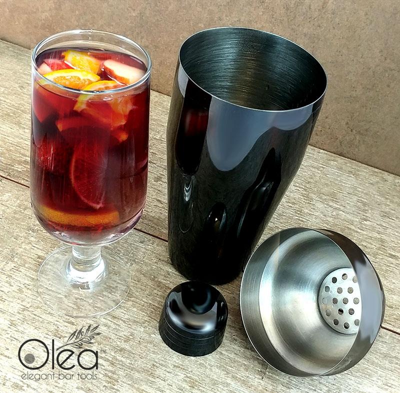Olea™ Gunmetal Plated 3-Piece Cocktail Shaker Deluxe - 24 ounce