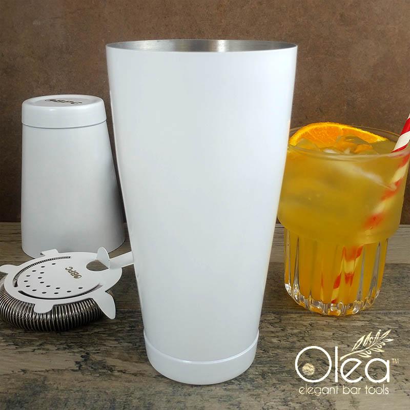 Olea™ Cocktail Shaker - Matte White - 28oz Weighted
