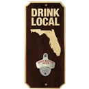 Wall Mounted Wood Plaque Bottle Opener - Drink Local