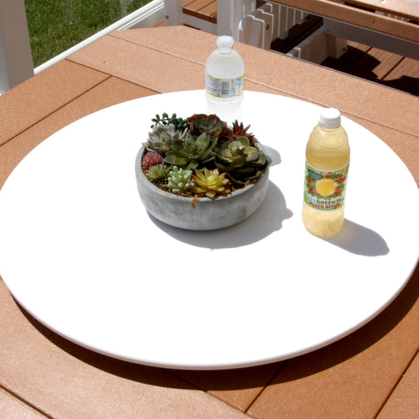 outdoor lazy susan fire table cover white