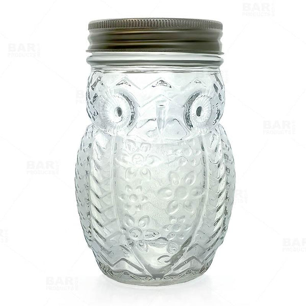 Owl Mason Jar with Lid - 12 ounce