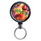 Mirrored Chrome Retractable Reel - Painted Leaves