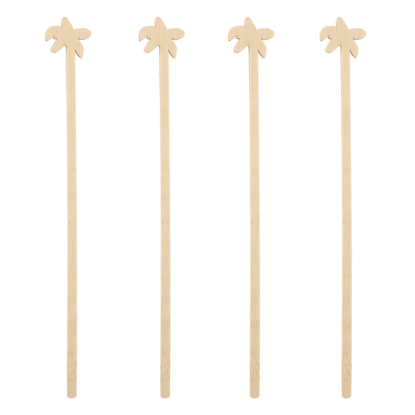 BarConic® Wooden Palm Tree Swizzle Sticks - 100 pack