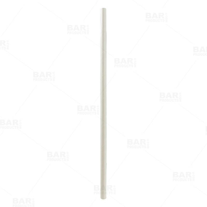 BarConic® "Eco-Friendly" Paper Straws - 7 3/4" Solid White - Packs of 100