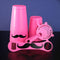 Mustache Bar Set - 4 Pieces - Neon Pink