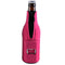 Pink Neoprene Bottle Cooler w/ Bottle Opener