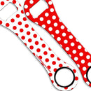 Kolorcoat™ Dog Bone Bottle Opener - Polka Dot - RED / WHITE