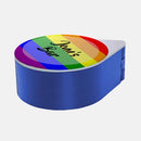ADD YOUR NAME - Custom Glass Rimmer Lid - Pride with blue base 