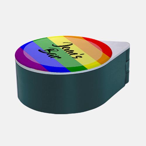 ADD YOUR NAME - Custom Glass Rimmer Lid - Pride with green base 