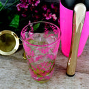 Pink Cocktail Themed Damask Mixing Glass - 16oz