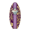 Purple Hawaiian Flowers Wooden Surfboard Wall Bottle Opener