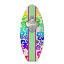 Rainbow Hawaiian Flowers Wooden Surfboard Wall Bottle Opener