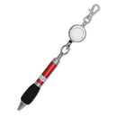 Chrome Retractable Reel Ballpoint Pen - Red