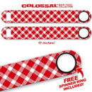 Kolorcoat™ 11" Long COLOSSAL™  Speed Bottle Opener – Red / White Plaid