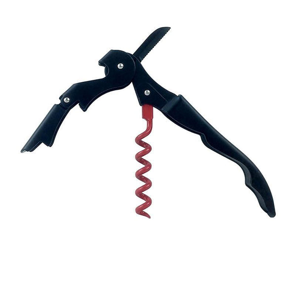 BarConic® Double-Hinged Corkscrew - Matte Black with Red Worm
