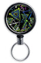 Mirrored Chrome Retractable Reel - Abstract Triangles