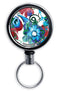 Mirrored Chrome Retractable Reel - Grungy Floral