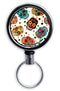 Mirrored Chrome Retractable Reel - Mexican Skulls