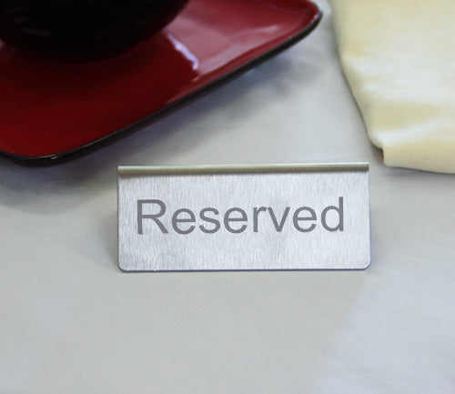 Stainless Steel Tabletop Reserved Sign