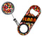 Add Your Name - Mini Bottle Opener with Retractable Reel - Grungy Retro Dots