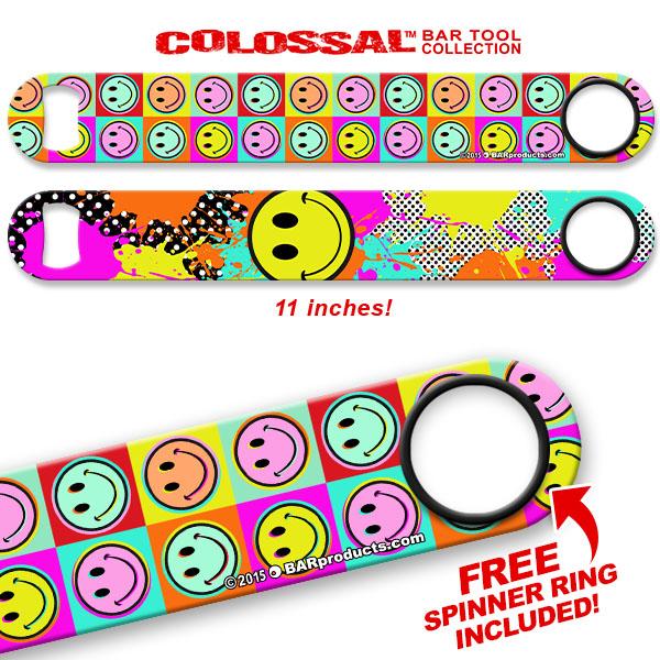 Kolorcoat™ 11" Long COLOSSAL™  Speed Bottle Opener – Retro Smile
