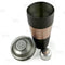 3 piece Cocktail Shaker - Ribbed Espresso / Copper / Stainless Steel - 28 ounce