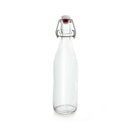 Swing Top Glass Bottle - Clear Round - 1 Liter or 17 ounce