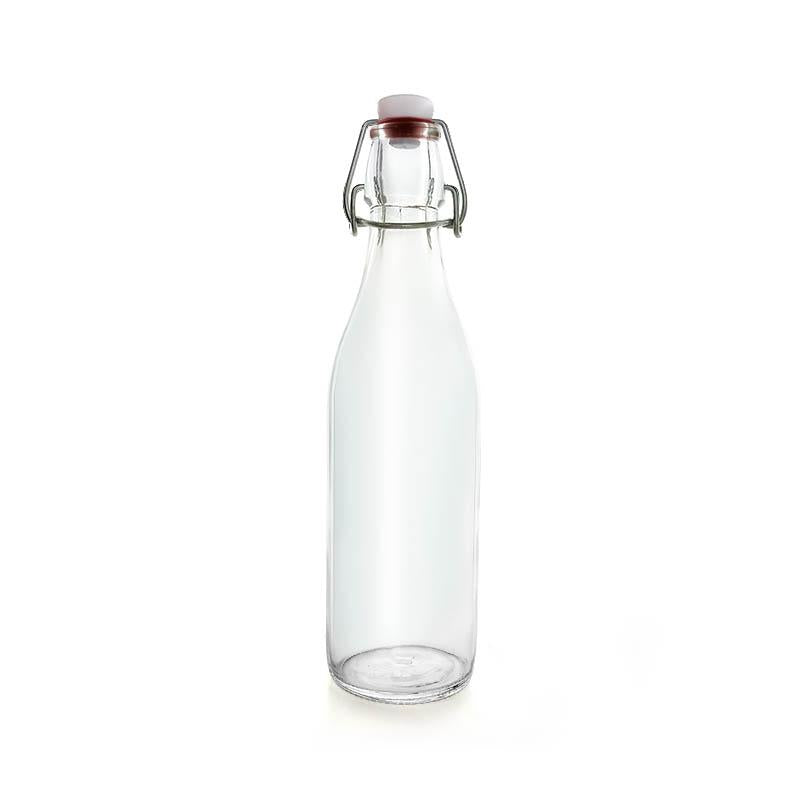 12-Pack 17 oz. Round Glass Bottles with Swing Top Stoppers, Bottle Bru