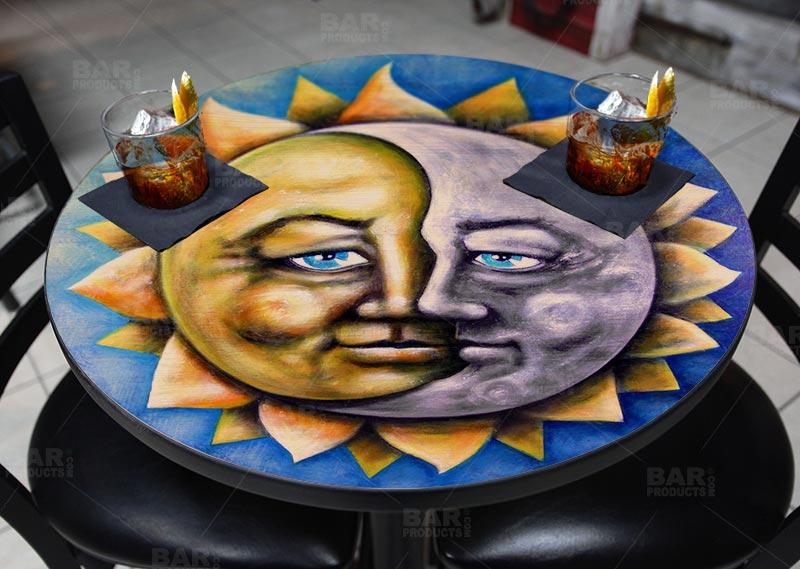 Moon and Sun Round Wooden Table Top - Two Sizes Available