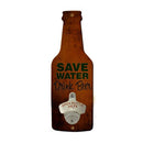"Save Water, Drink Beer" Bottle Shaped Wall Bottle Opener