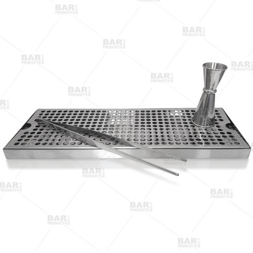 BarConic® Stainless Steel Drip Tray - Holes - 16" x 6"