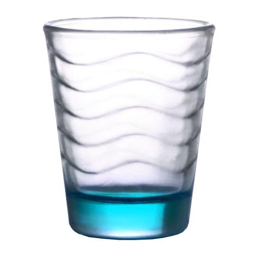BarConic® 1.75oz Blue/Teal Wave Shot Glass